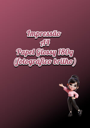Impressão A4 Papel Glossy 180g (Fotográfico Brilho)