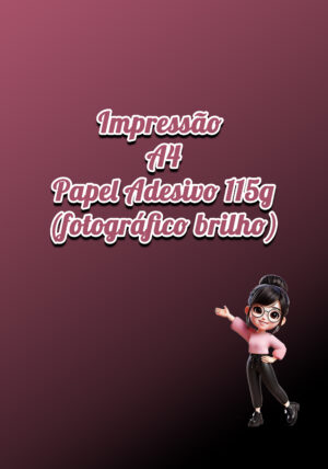 Impressão A4 Papel Adesivo 115g (Fotográfico Brilho)